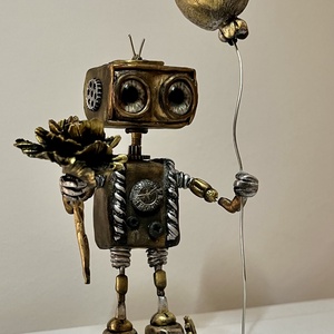 Steampunk robot - otthon & életmód - dekoráció - asztal és polc dekoráció - asztaldísz - Meska.hu