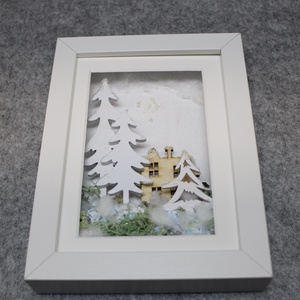 Téli kép keretben - karácsony - karácsonyi lakásdekoráció - karácsonyi lakásdíszek - Meska.hu