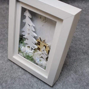 Téli kép keretben - karácsony - karácsonyi lakásdekoráció - karácsonyi lakásdíszek - Meska.hu