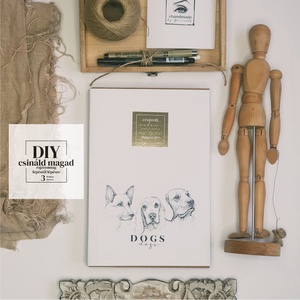 DOGS DIY rajzcsomag ajándék dobozban ajándék tollal, DIY (Csináld magad), Egységcsomag, Fotó, grafika, rajz, illusztráció, MESKA