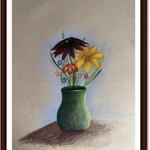 Színek az asztalon - művészet - grafika & illusztráció - ceruzarajz - Meska.hu