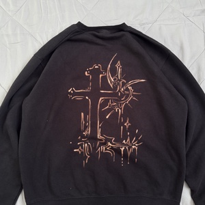 Bleached/Fehéritett cybergilism kereszt mintás fekete pulcsi  - diy (csináld magad) - szabásminta, útmutató - szabásminta - Meska.hu