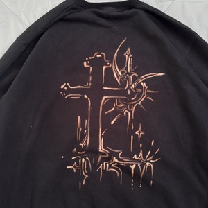 Bleached/Fehéritett cybergilism kereszt mintás fekete pulcsi  - diy (csináld magad) - szabásminta, útmutató - szabásminta - Meska.hu