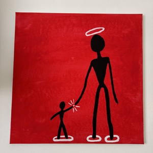 �Érintkezés akril festmény  - művészet - festmény - akril - Meska.hu