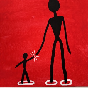 �Érintkezés akril festmény  - művészet - festmény - akril - Meska.hu