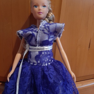Kék csipkés barbie estélyi ruha - játék & sport - baba & babaház - barbie ruhák - Meska.hu