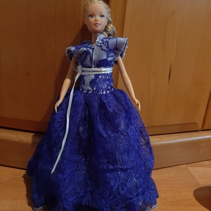 Kék csipkés barbie estélyi ruha - játék & sport - baba & babaház - barbie ruhák - Meska.hu