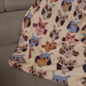 Baglyos wellsoft takaró, Baba - mama, Baba ágynemű, Babatakaró, gyerek pléd, Varrás, MESKA