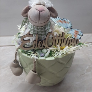 Asztalidísz tavaszi - otthon & életmód - virágdekoráció - virágdíszek - virágdísz kaspóban - Meska.hu