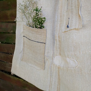 Primitív stílusú zsákvászon fali dekor zseb  - otthon & életmód - dekoráció - ajtó- és ablak dekoráció - ajtódísz & kopogtató - Meska.hu