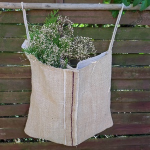 Primitív stílusú zsákvászon fali dekor zseb  - otthon & életmód - dekoráció - ajtó- és ablak dekoráció - ajtódísz & kopogtató - Meska.hu