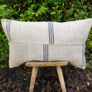 Vidéki stílusú farmhouse párna - természetes vászonból - Meska.hu