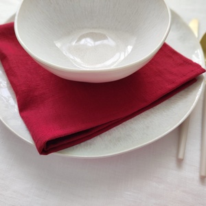 Lenvászon textil szalvéta piros 2db - otthon & életmód - konyhafelszerelés, tálalás - konyhai textil - szalvéta - Meska.hu