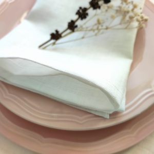 Fehér lenvászon szalvéta 2db, Otthon & Életmód, Konyhafelszerelés, tálalás, Konyhai textil, Szalvéta, Varrás, MESKA