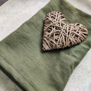 Zöld lenvászon szalvéta 2db - otthon & életmód - konyhafelszerelés, tálalás - konyhai textil - szalvéta - Meska.hu
