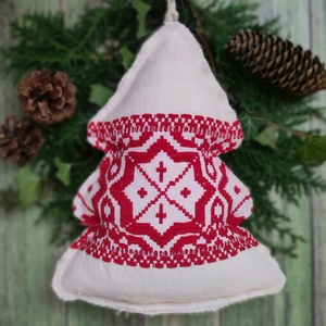 Fenyőfa alakú karácsonyi dekor akasztós - karácsony - karácsonyi lakásdekoráció - karácsonyi ajtódíszek - Meska.hu