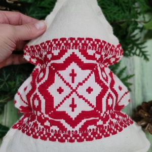 Fenyőfa alakú karácsonyi dekor akasztós - karácsony - karácsonyi lakásdekoráció - karácsonyi ajtódíszek - Meska.hu