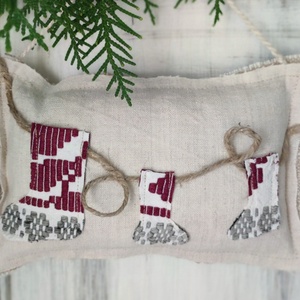 Mikulás csizmás karácsonyi dísz  - Meska.hu