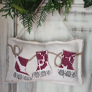 Mikulás csizmás karácsonyi dísz  - karácsony - karácsonyi lakásdekoráció - karácsonyi ajtódíszek - Meska.hu