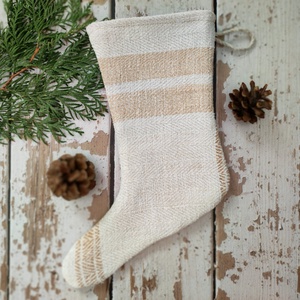 Farmhouse mikulás zokni kandallódísz, Karácsony, Mikulás, Mikulás zsák, Varrás, MESKA