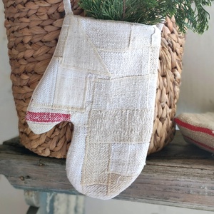 Farmhouse egyujjas kesztyű kandallódísz, Karácsony, Mikulás, Mikulás zsák, Varrás, MESKA