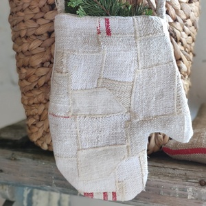 Farmhouse egyujjas kesztyű kandallódísz, Karácsony, Mikulás, Mikulás zsák, Varrás, MESKA