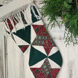 Patchwork mikulás zokni kandallódísz, Karácsony, Mikulás, Mikulás zsák, Varrás, MESKA