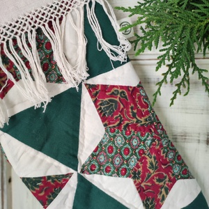Patchwork mikulás zokni kandallódísz - karácsony - mikulás - mikulás zsák - Meska.hu