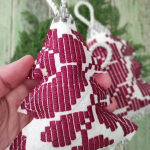 Vintage bordó karácsonyfadíszek - karácsony - karácsonyi lakásdekoráció - karácsonyfadíszek - Meska.hu