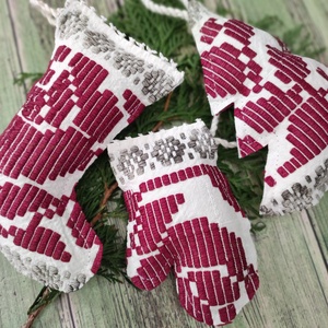 Vintage bordó karácsonyfadíszek - karácsony - karácsonyi lakásdekoráció - karácsonyfadíszek - Meska.hu