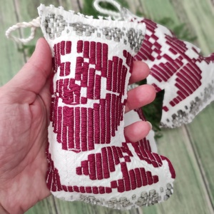 Vintage bordó karácsonyfadíszek - karácsony - karácsonyi lakásdekoráció - karácsonyfadíszek - Meska.hu