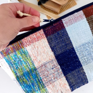 Szőttes kockás kozmetikai táska neszesszer - táska & tok - neszesszer - Meska.hu