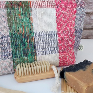 Szőttes kockás kozmetikai táska neszesszer - táska & tok - neszesszer - Meska.hu