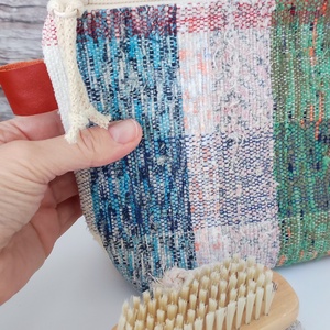 Szőttes kockás kozmetikai táska neszesszer - táska & tok - neszesszer - Meska.hu