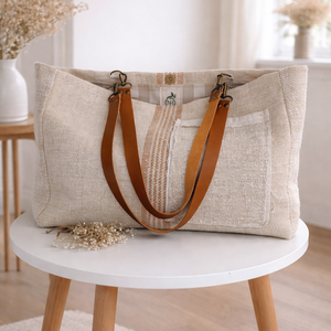 Női vászon válltáska - természetes pakolós táska, Táska & Tok, Kézitáska & válltáska, Nagy pakolós táska, Varrás, Antik zsákvászonból készült rusztikus pakolós táska mindennapi használatra tervezve.

Kellemes krém..., MESKA