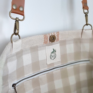 Női vászon válltáska - természetes pakolós táska - táska & tok - kézitáska & válltáska - nagy pakolós táska - Meska.hu