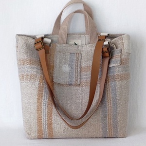 Női zsákvászon válltáska - természetes közepes shopper - Meska.hu