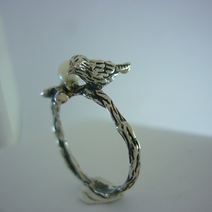 Ezüst madaras gyűrű Madárka szállott reá  -  - Meska.hu