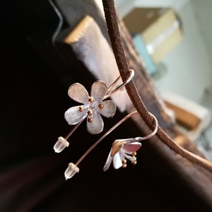 Ezüst virág fülbevaló Virágom1 - ékszer - fülbevaló - Meska.hu