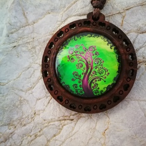 Fából életfa üveg medál -  - Meska.hu