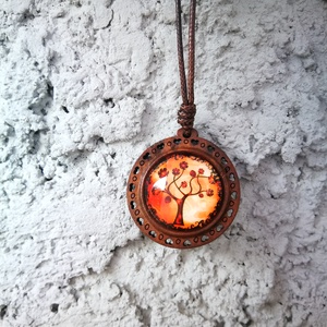 Fából életfa üveg medál -  - Meska.hu