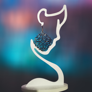 Elegáns fekete fülbevaló - ékszer - fülbevaló - lógó fülbevaló - Meska.hu