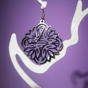 Elegáns fekete fülbevaló - ékszer - fülbevaló - lógó fülbevaló - Meska.hu