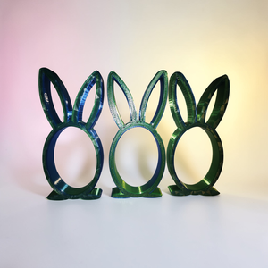 Kék-zöld kinder tojás tartó nyuszika  - Meska.hu