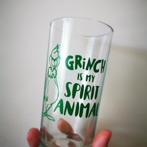 Grinch is my spirit animal pohár, Karácsony, Karácsonyi lakásdekoráció, Karácsonyi ünnepi teríték, Mindenmás, MESKA
