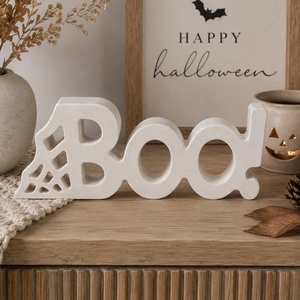 Boo felirat kerámiapor dísztárgy � natúr vagy festett - otthon & életmód - dekoráció - halloween - halloweeni asztaldísz - Meska.hu