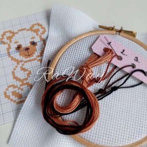 Hímző szett Maci - diy (csináld magad) - egységcsomag - Meska.hu