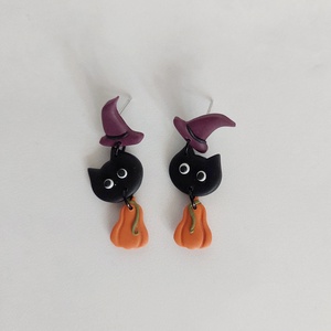 Halloween, cica - ékszer - fülbevaló - lógó fülbevaló - Meska.hu