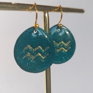 Ffülbevaló, vízöntő - ékszer - fülbevaló - lógó csepp fülbevaló - Meska.hu