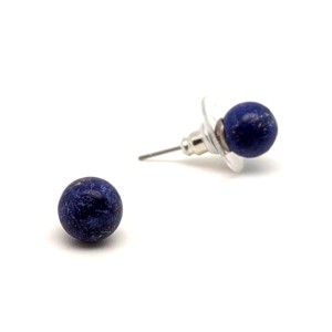 Fülbevaló golyó dumortierit 8mm, Ékszer, Fülbevaló, Pötty fülbevaló, , MESKA